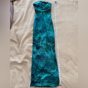 Elegant Strapless Long Green Dress
